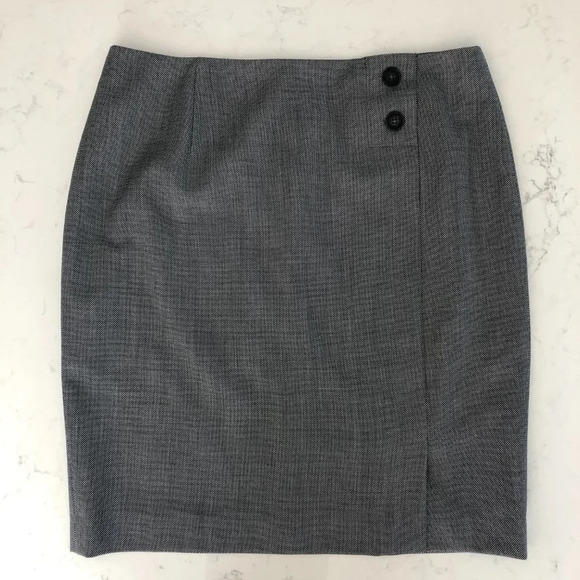 Brooks Brothers Explorer Wool Midi Pencil Skirt Navy Off White Check Print Sz 12 - Picture 13 of 13